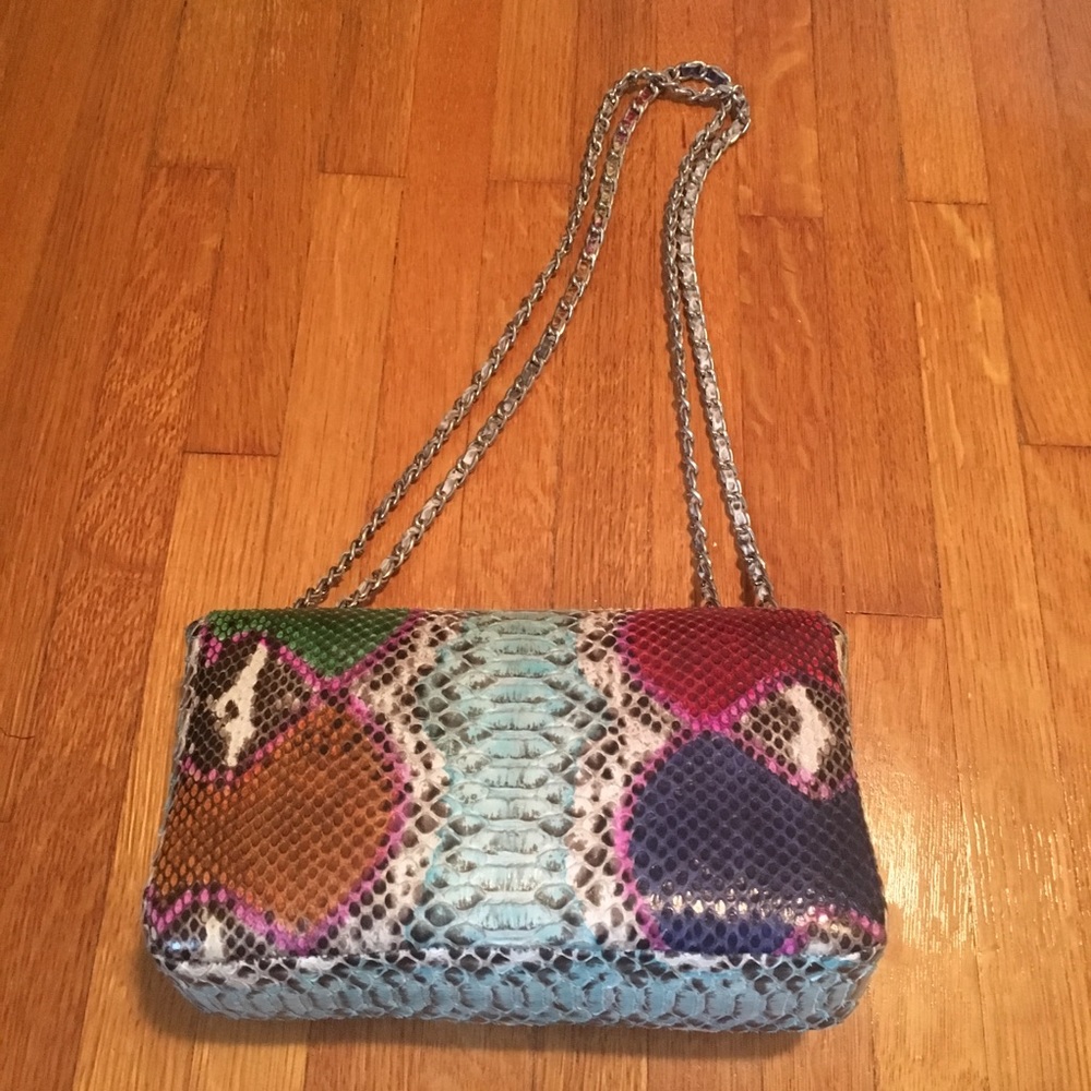 New Python Leather Multicolor Crossbody Purse - image 5